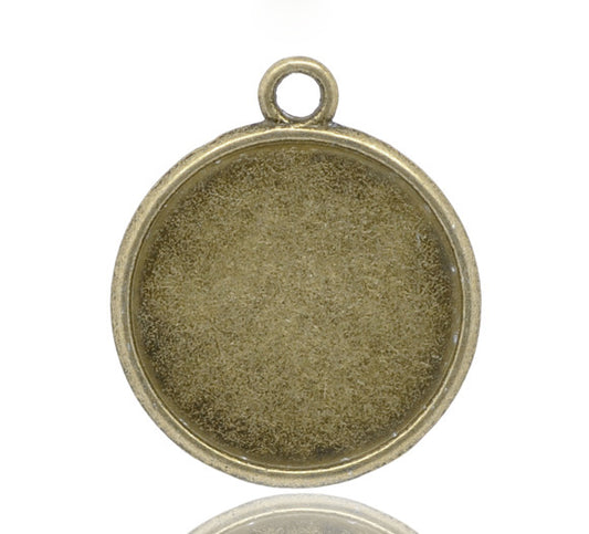 Antique Bronze Frame Settings 29x25mm, 10 pcs