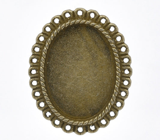 Antique Bronze Frame Settings 34x28mm, 10 pcs