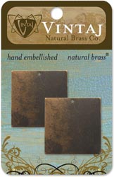 Vintaj Metal Altered Blank, Square 23mm, 2/Pkg