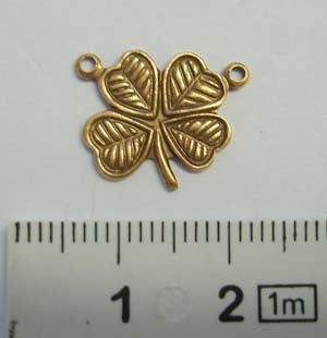 Copper Ox Delicate Shamrock 4 leaf clover connector
