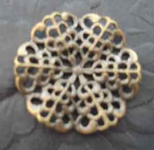 Filigree piece with a Ruffle, brass ox, 24mm