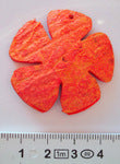 Dyed Coconut Flower Pendant hot orange 40mm, 1pc