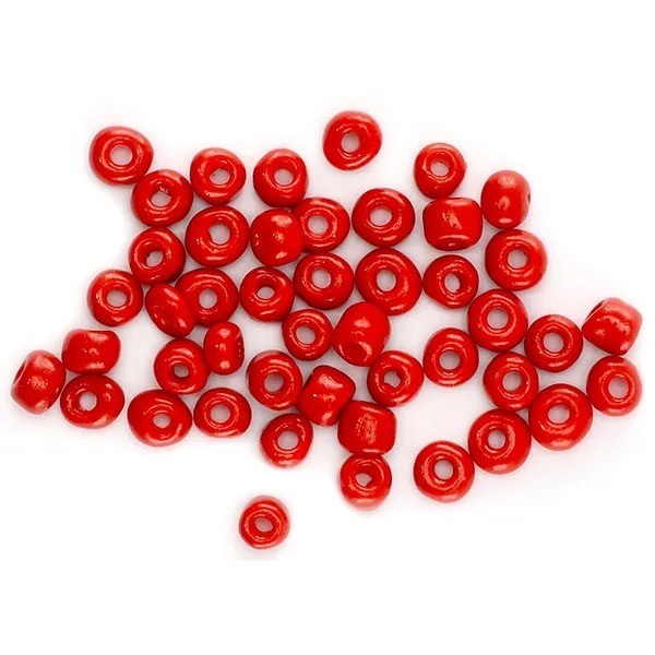 Seed Beads, Red size 6/0 (3.6mm), 60 grams
