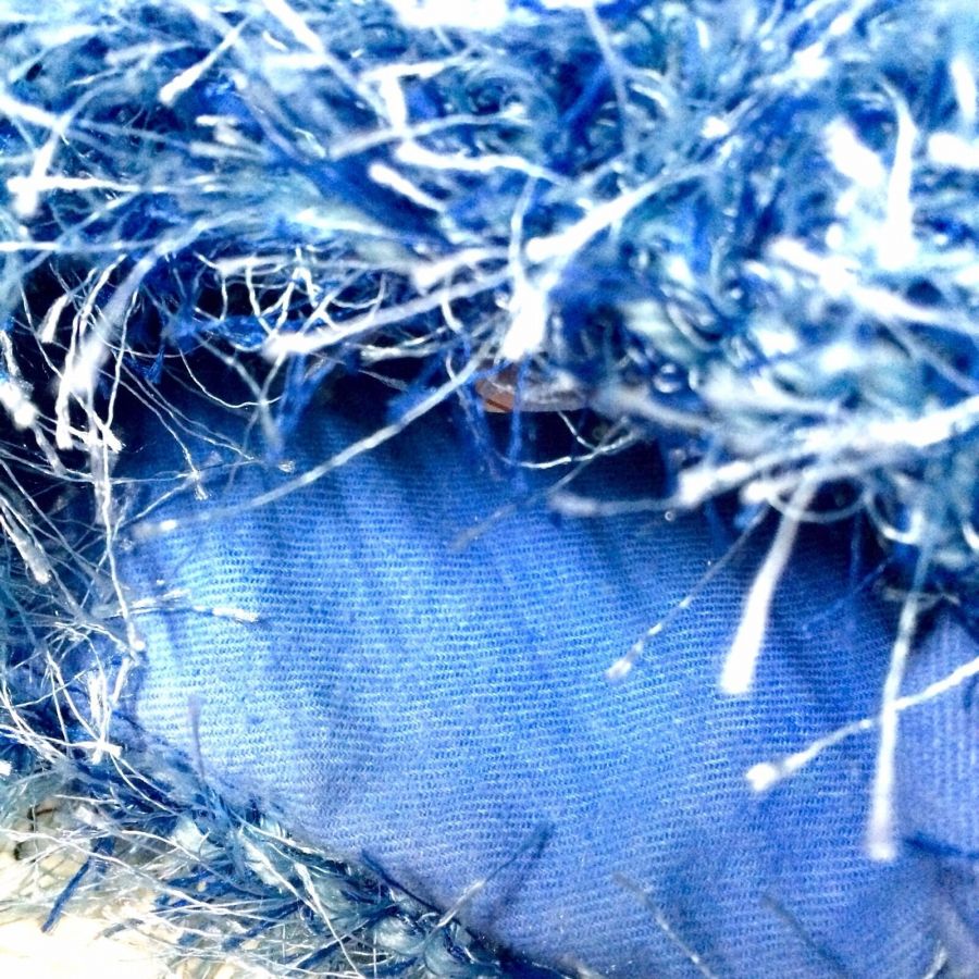 Handbag, Knitted, Retro 50's Style, Bright Blue Fluffy, Brand New, Handmade
