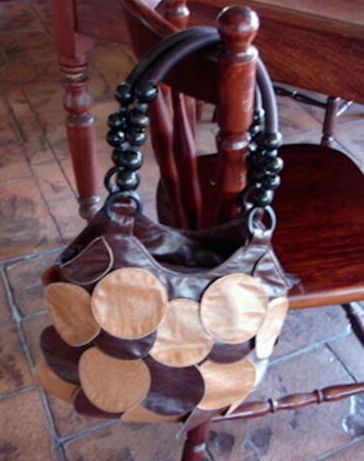 Handbag 1980's, Browns circles, Vintage