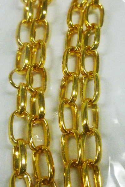 Gold Plate Flat Oval link chain,11 x 8 mm, 1 metre