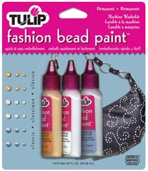 Bead Paint 1-7/8 Ounces 3/Pkg, Classic Colors -Tulip Fashion