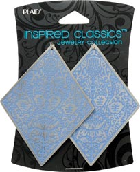 Inspired Classic Charm, Blue Embossed Diamond, 2/Pkg,