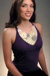 Bib form, Ivory Fabric Crescent - 1pc  - Embellish
