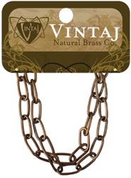 Vintaj Metal Chain 16 Inches, Elongated Oval 6x11.5mm