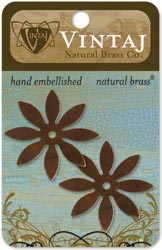 Vintaj Metal Accents 2/Pkg, Eight Petal Cut Out 34mm