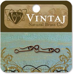 Vintaj Metal Clasps, 2 sets, Hook & Eye 21x6mm