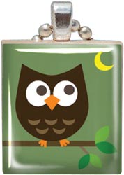 Scrabble Tile Pendant - Hoot Owl  - Jesse James