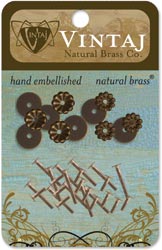 Vintaj Metal Washers and rivets 36pcs in package, Decorative