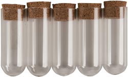 Glass Bottles, Small, Apothecary Bottles .5"X1.5" 5/Pkg  - Steampunk