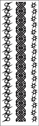 Temporary Tattoo Black/White 3.5"X14" Sheet, Mesh Linked Bands