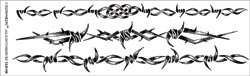 Temporary Tattoo Black/White 3.5"X14" Sheet, Barbed Wire Band