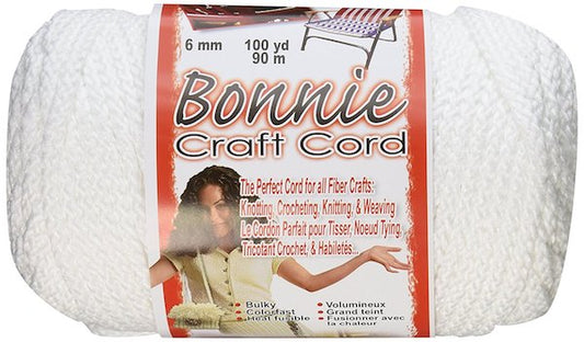 Macrame Cord - Bonnie Cords, White, 6mm 100 yards